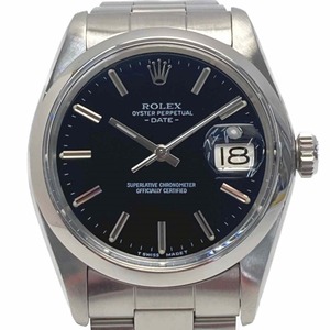 ** ROLEX Rolex oyster Perpetual Date 1500 black self-winding watch men's wristwatch a little scratch . dirt equipped 