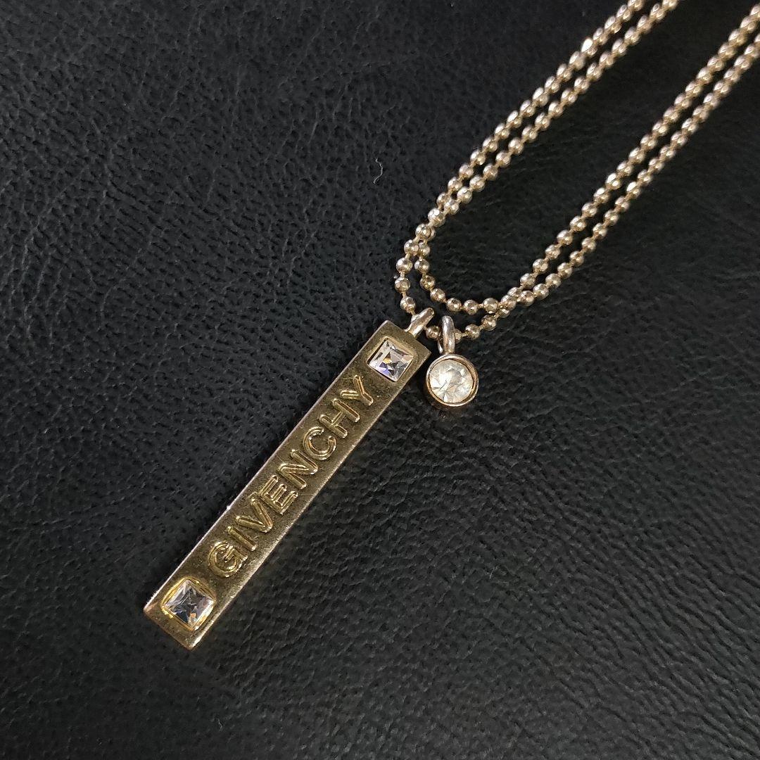 良品】GIVENCHY ジバンシー パールネックレス ゴールド ラウンド ロゴ