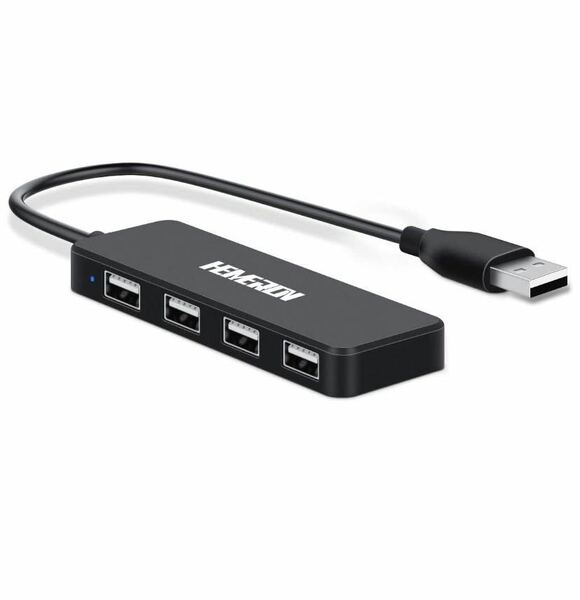 USB ハブ USB2.0 バスパワー 4ポート ブラック