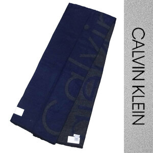 新品 Calvin Klein MUFFLER カルバン クライン マフラー ネイビー ストール スカーフ CK 正規品