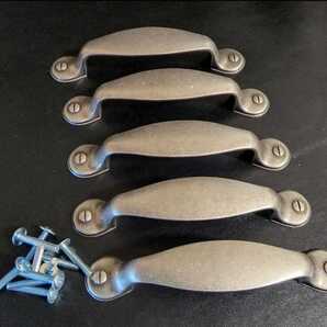 ヨーロッパ製風化ニッケ アンティークルック ハンドル 取っ手 つまみ(5個)