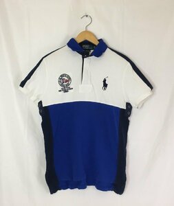 POLO RALPH LAUREN ポロ ラルフローレン ハーフジップバイカラー半袖ポロシャツ サイズ：M カラー：ホワイト/ブルー