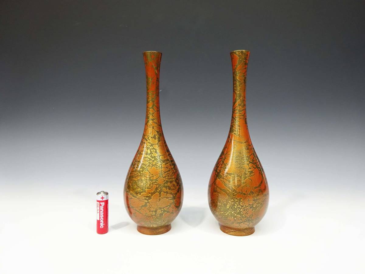 珍品 古銅製鶴首 一輪挿し 花瓶 美品 コレクション