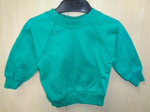 b606*80~90s USA made Okie Dokie Old sweat *size18MO. baby clothes light green reverse side nappy sweatshirt plain old clothes cat pohs flight shipping 5B