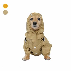 【Mサイズ】MANDARINE BROTHERS マンダリンブラザーズ レインスーツ ベージュ LATTE 犬服 雨具 小型犬 中型犬ドッグウェア RAIN SUIT