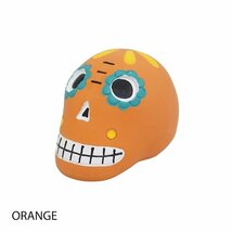 MANDARINE BROTHERS マンダリンブラザーズ ラテックスメキシカンスカルトイ オレンジ 犬のおもちゃ ドッグトイ LATEX MEXICAN SKULL TOY_画像1