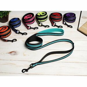 ★SALE！2000円スタート★【Sサイズ】 PHF 反射 メッシュ クッション ダブルハンドル リード ライム グリーン 犬 ドッグリード Dog Leash