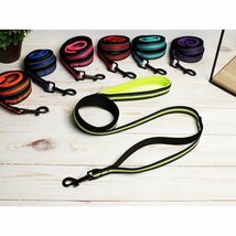 ★SALE！2000円スタート★【Sサイズ】 PHF 反射 メッシュ クッション ダブルハンドル リード イエロー 犬 ドッグリード Dog Leash_画像1