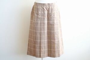 即決☆ バーバリー Burberry ボックス プリーツ スカート size 17 ベージュ チェック☆クリックポストOK☆799403