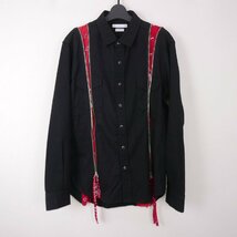 21SS OLD PARK MINEDENIM オールドパーク マインデニム Bandana Zip Denim SH メンズ 長袖シャツ バンダナ ジップ ペイズリー BLACK 3_画像1