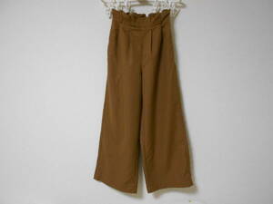 earth music & ecology*Premium Label*... khaki beige *... color. slacks wide pants * waist ribbon cord attaching *F size * beautiful goods 