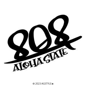 ゆうパケット送料無料 808 Surf ALOHA STATE カッティングステッカー SUV 4WD JDM USDM クロカン ハワイ 軽四 キャンプ アウトドア