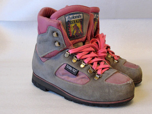 イタリア製 AOLOMITE GORETEX ゴアテックス トレッキングシューズ 登山靴 ピンク/グレイ アウトドア ビンテージ ビブラムソール