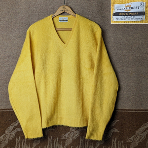 デッドストック 【GRANT CREST】 60s V-Neck Mohair Sweater / 60年代 モヘア ニット セーター L モヘヤ ビンテージ ヴィンテージ 50s70s