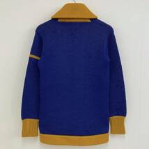 30s USA製 VINTAGE BRADLEY KNIT WEAR ショールカラー ローゲージ ニット カーディガン ツートン マスタード ビンテージ ヘチマ襟 0258_画像2