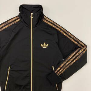 adidas originals レオパードライン ジャージ ブラック 黒 XSサイズ アディダスオリジナルス トラックジャケット ブルゾン 豹柄 2120053