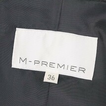 ◆M-PREMIER エムプルミエ シルク混 ストレッチ ストライプ柄 1釦 ジャケット＆フレア パンツ スーツ セットアップ グレー 36_画像4