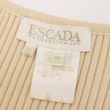 ◆ESCADA エスカーダ シルク混 ウール リブニット ノースリーブ ワンピース クリームベージュ 36_画像6