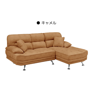  couch sofa 3 seater . sofa leather fabric L character L type armrest attaching armrest three person for stylish Tec leather Camel 