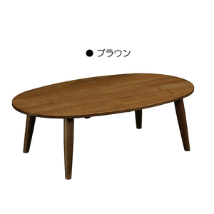 リビングテーブル ローテーブル 幅120cm 楕円 オーバル 木製 天然木 モダン センターテーブル ブラウン