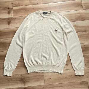 [ beautiful goods ] Dolce & Gabbana cashmere 100% Crown embroidery crew neck knitted sweater ivory 56 large size 