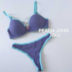 ** unused goods PEACH JOHN bra shorts set 32A/70A blue 