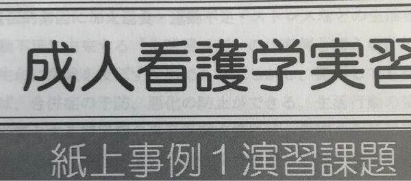 紙上事例演習課題　ヘンダーソン　8領域　12症例　1症例＝900円