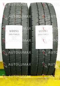 195/75R15 109/107L LT Dunlop DNT-01 中古 サマータイヤ 2本セット 2018年製 送料無料 195/75/15 ダンロップ U2051.