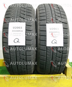 215/60R16 95Q Bridgestone BLIZZAK VRX 中古 スタッドレスタイヤ 2本セット 2019年製 ブリヂストン U2003.Q