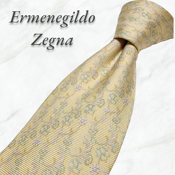 Ermenegildo Zegna エルメネジルドゼニア イタリア製 ネクタイ イエロー系 メンズ 