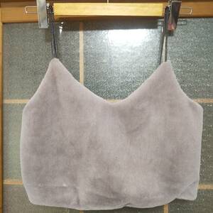 [ beautiful goods ]nochinotch. camisole lady's top free size mo Como ko charcoal color fastener 