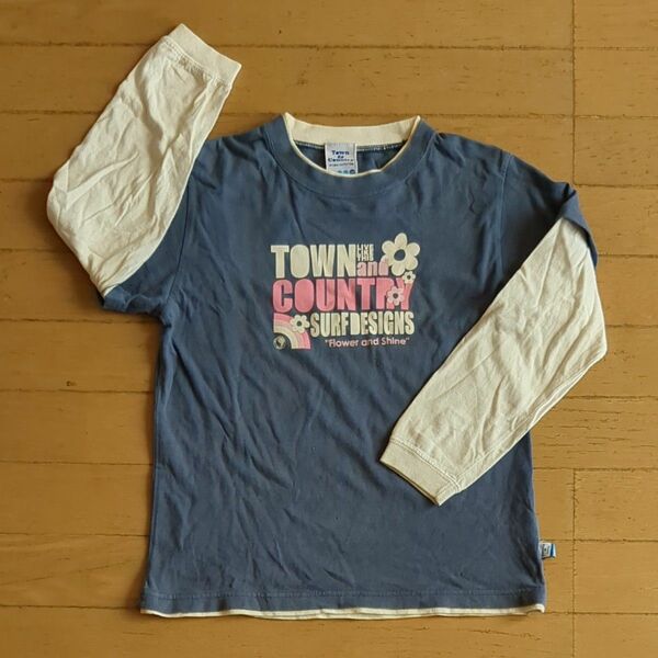 130cm 重ね着風 長袖Tシャツ town&country