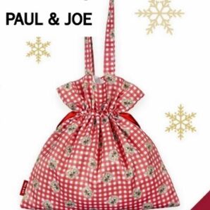 PAUL＆JOE ポールジョー オリジナル トートバッグ 巾着 猫 ねこ ネコ ギンガムチェック 赤 りぼん 非売品 ノベルティ
