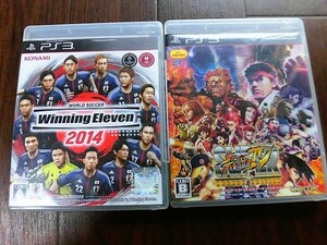 【中古】PS3 スーパーストリートファイターⅣ　アーケードエディション　ワールドサッカーウイニングイレブン2014　2本セット 　/PS332