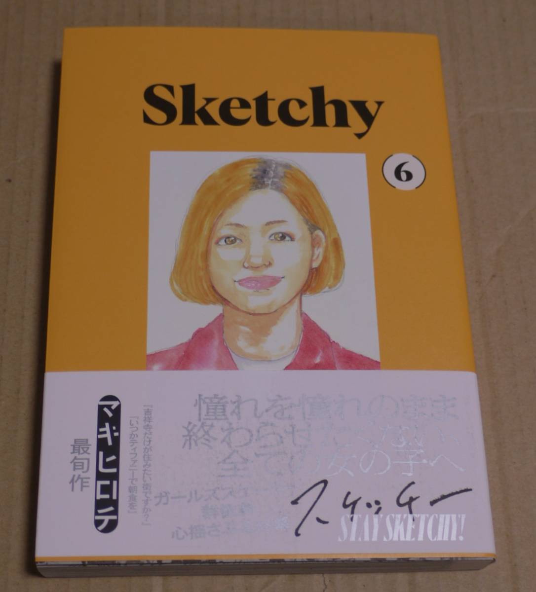 رسم توضيحي مرسوم باليد وتوقيعه Sketchy Volume 6 (Makihirochi) وغطاء الكتاب وشحن Clickpost متضمن المجلد النهائي, كاريكاتير, سلع الانمي, لافتة, اللوحة المرسومة باليد