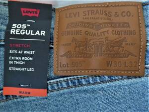 LEVI'S リーバイス 505 WARM 微起毛 保温 防寒 REGULAR STRETCH ジーンズ　Ｗ30-L32　78cm