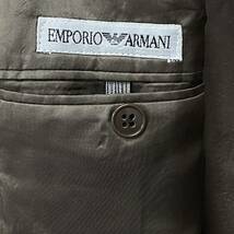 EMPORIO ARMANI / アルマーニ テーラードジャケット ウールジャケット シングル ツイード調 ブラウン系 S-Mサイズ相当 O-1193_画像6