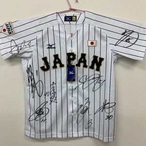  new goods, unused 2017WBC samurai Japan small . guarantee, Suzuki,.., Aoki, inside river, pine rice field ..,. rice field, Takeda player 7 name. autographed replica uniform L