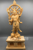 極上品 総檜木材 仏教工芸品　木彫仏像　最高級品　仏師手仕上げ品　毘沙門天立像_画像1