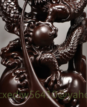 黒檀木彫り龍置物実木家居居間動物装飾 高さ30CM_画像6