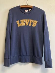 TURKEY製 Levi's リーバイス フェード フロッキープリント 長袖 スウェット トレーナー アメカジ ネイビー