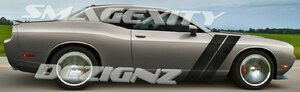 グラフィック デカール ステッカー 車体用 / Dodge ダッジ チャレンジャー RT SRT / フロント サイド レーシング ハッシュ