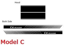 グラフィック デカール 車体用 / シトロエン グランドＣ４ ピカソ / ボンネット アンダー サイド ストライプ_画像4