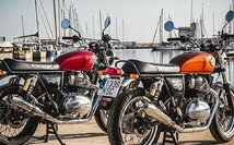 GPR DEEPTONE BRANZE CAFRACER 2本出し公道仕様サイレンサー トライアンフ T140 ボンネビル 1976/1983_画像5