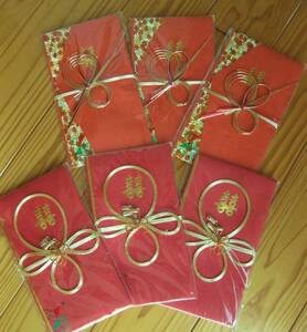  unused goods * China * on sea *..* festival . sack 6 set * festival .* handicraft *..*.. writing *. gold sack * nosibukuro *. festival *..* wedding * mizuhiki * gold * red *3 set ×2