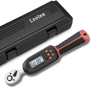【新品送料無料】Leolee デジタルトルクレンチ 3-60Nm(9.5mm) 内蔵ブザー及びLED警告灯 高精度 双方向ラチェットヘッド