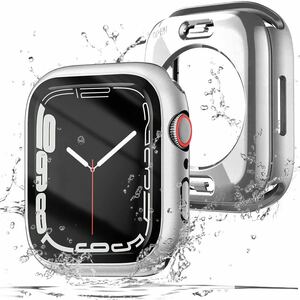 アップルウォッチケース シルバー 防水ケース 360度全面防水 AA1109 バンドApple Watchケース 水泳スポーツ専用 ガラスフィルム一体型