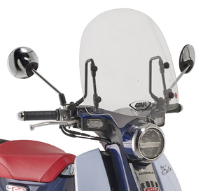 【送料込】GIVI(ジビ)Honda Super Cub C125用 ウィンドスクリーン クリア【1168A】+ 専用取付ステーKIT【A1168A】スーパーカブC125 