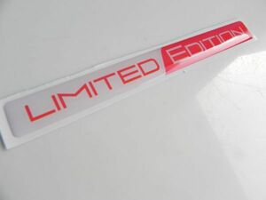 ★汎用品LIMITED EDITION リミテッド・エディション1枚３Dエンブレムステッカー/白×赤◆トヨタ 日産 三菱 ホンダ旧車/定形 OK