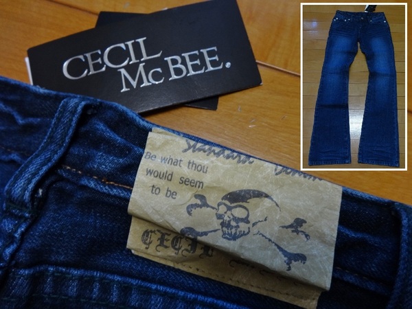 CECIL Mc BEE 新品【W 約 68.5 センチ】スリムブーツカット 24インチ セシルマクビー ネイビー